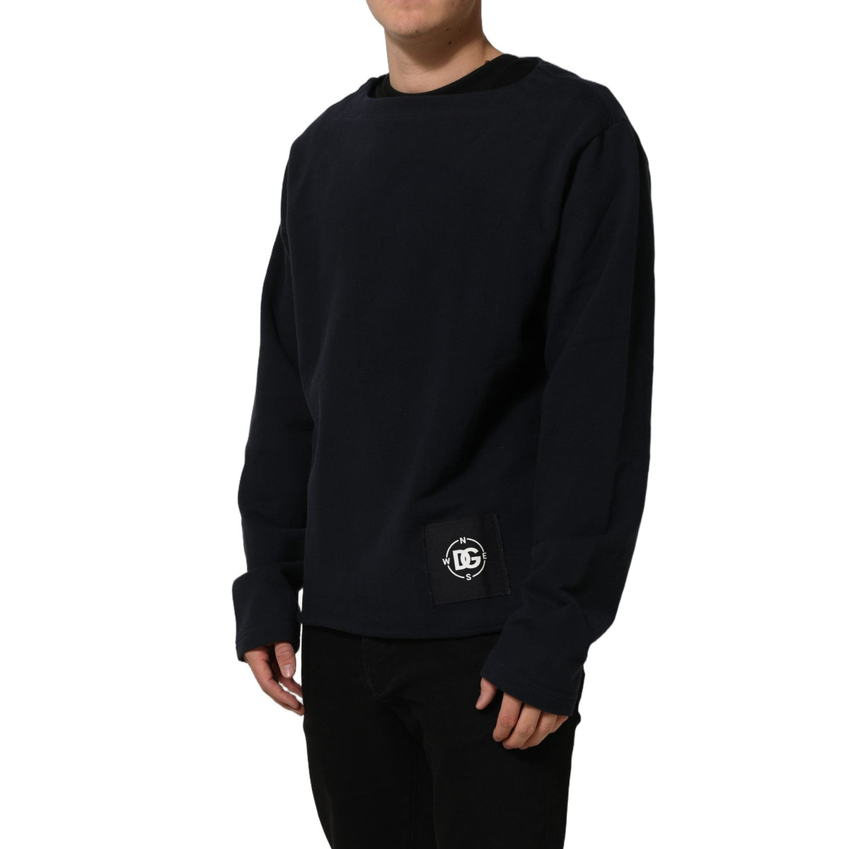 Dolce & Gabbana Dark Blue Logo Cotton Sweatshirt Sweater