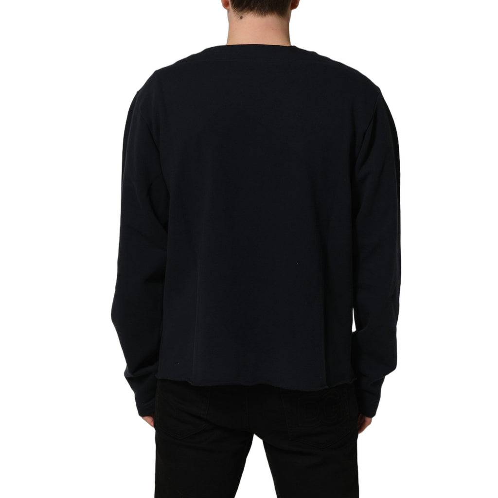 Dolce & Gabbana Dark Blue Logo Cotton Sweatshirt Sweater