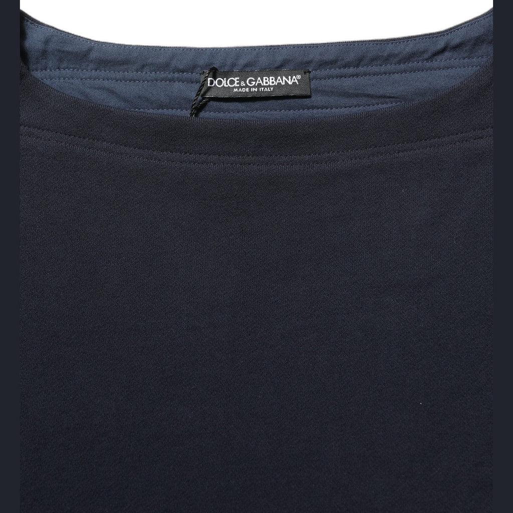 Dolce & Gabbana Dark Blue Logo Cotton Sweatshirt Sweater