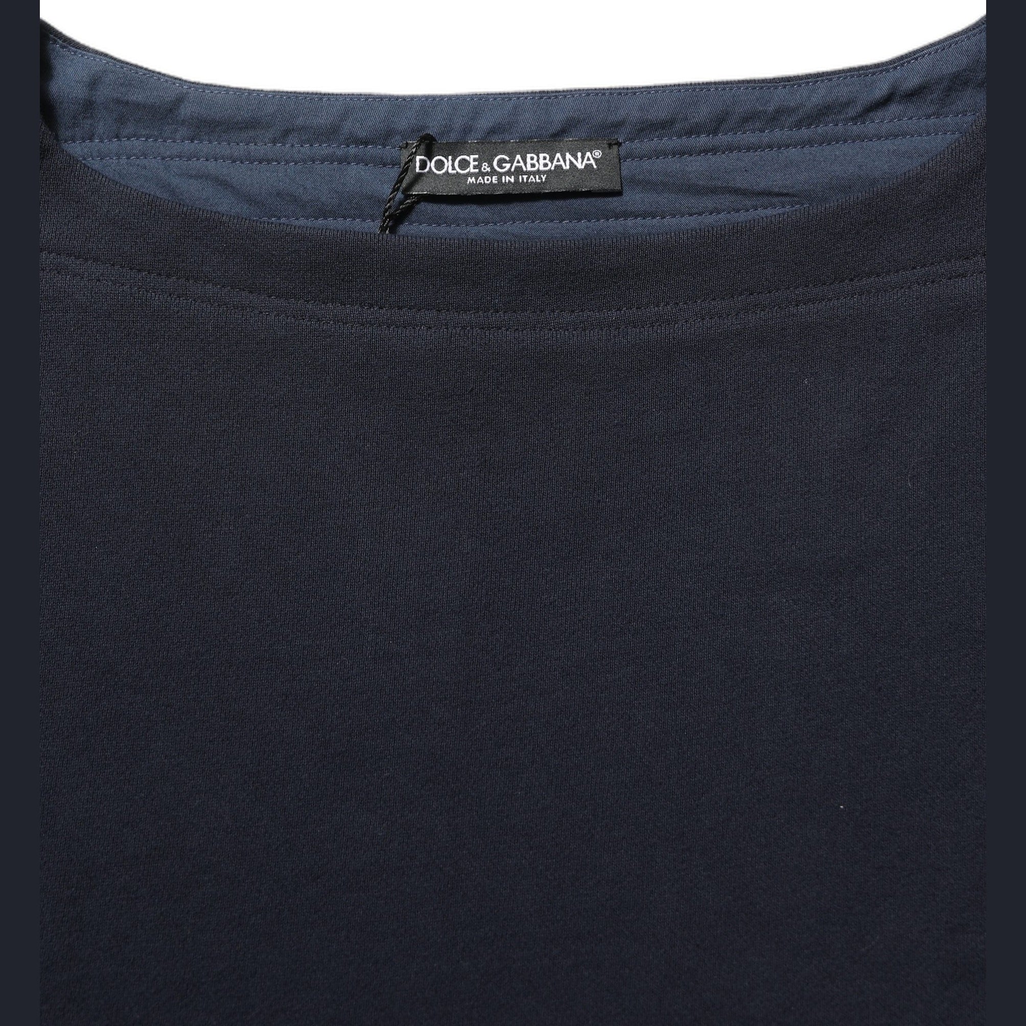Dolce & Gabbana Dark Blue Logo Cotton Sweatshirt Sweater