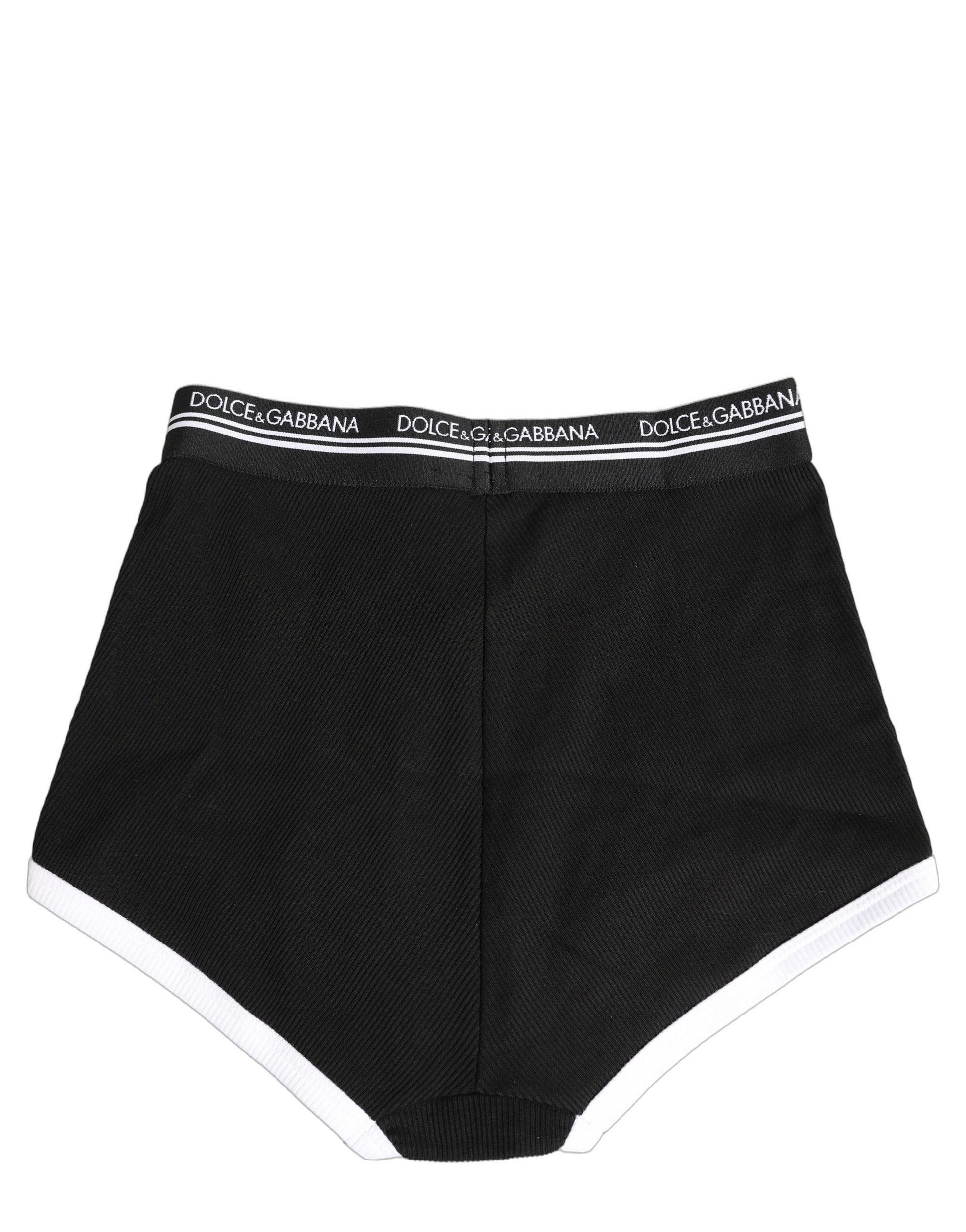 Dolce & Gabbana Black White Logo Waistband Coulotte Panty Underwear Dolce & Gabbana
