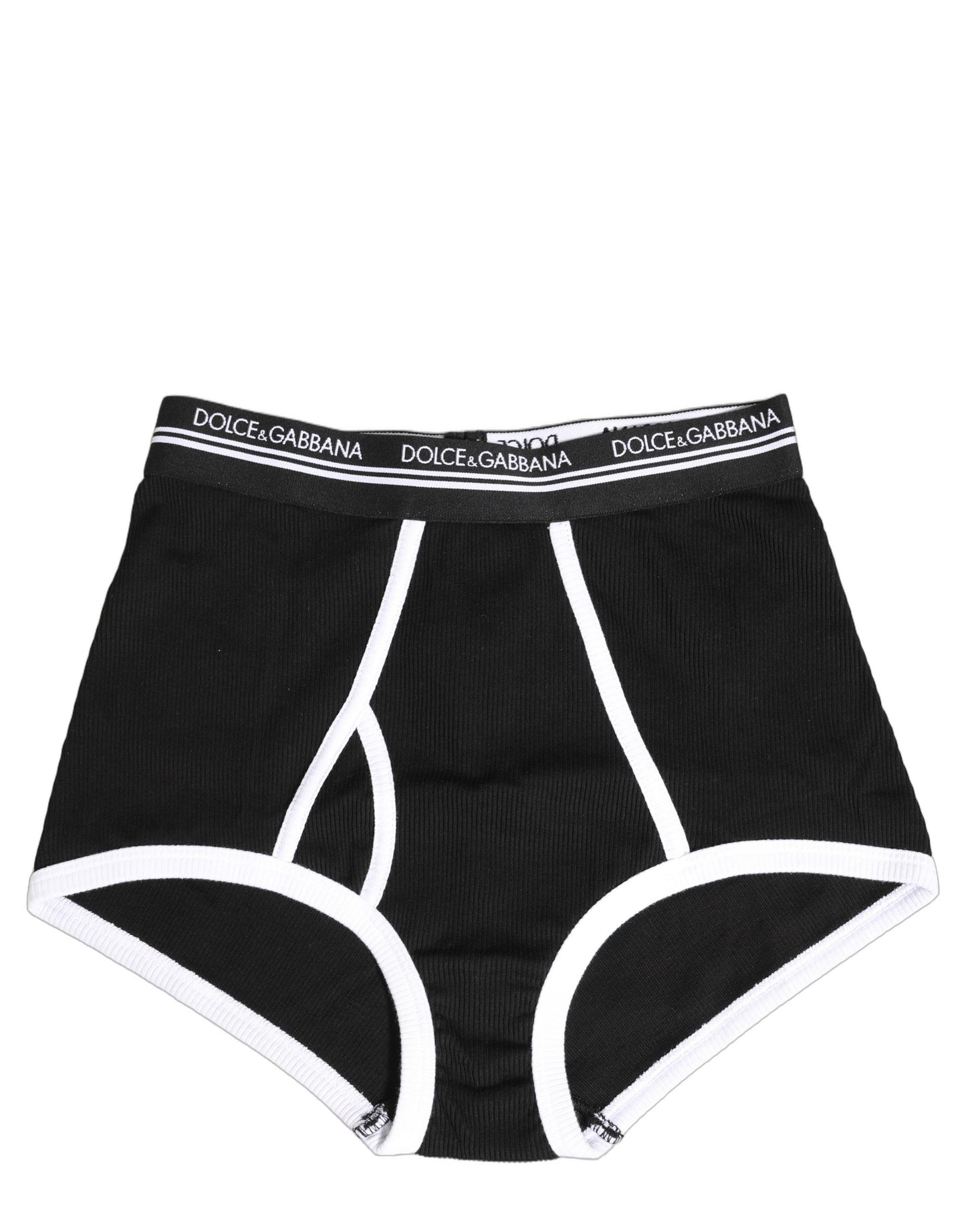 Dolce & Gabbana Black White Logo Waistband Coulotte Panty Underwear Dolce & Gabbana