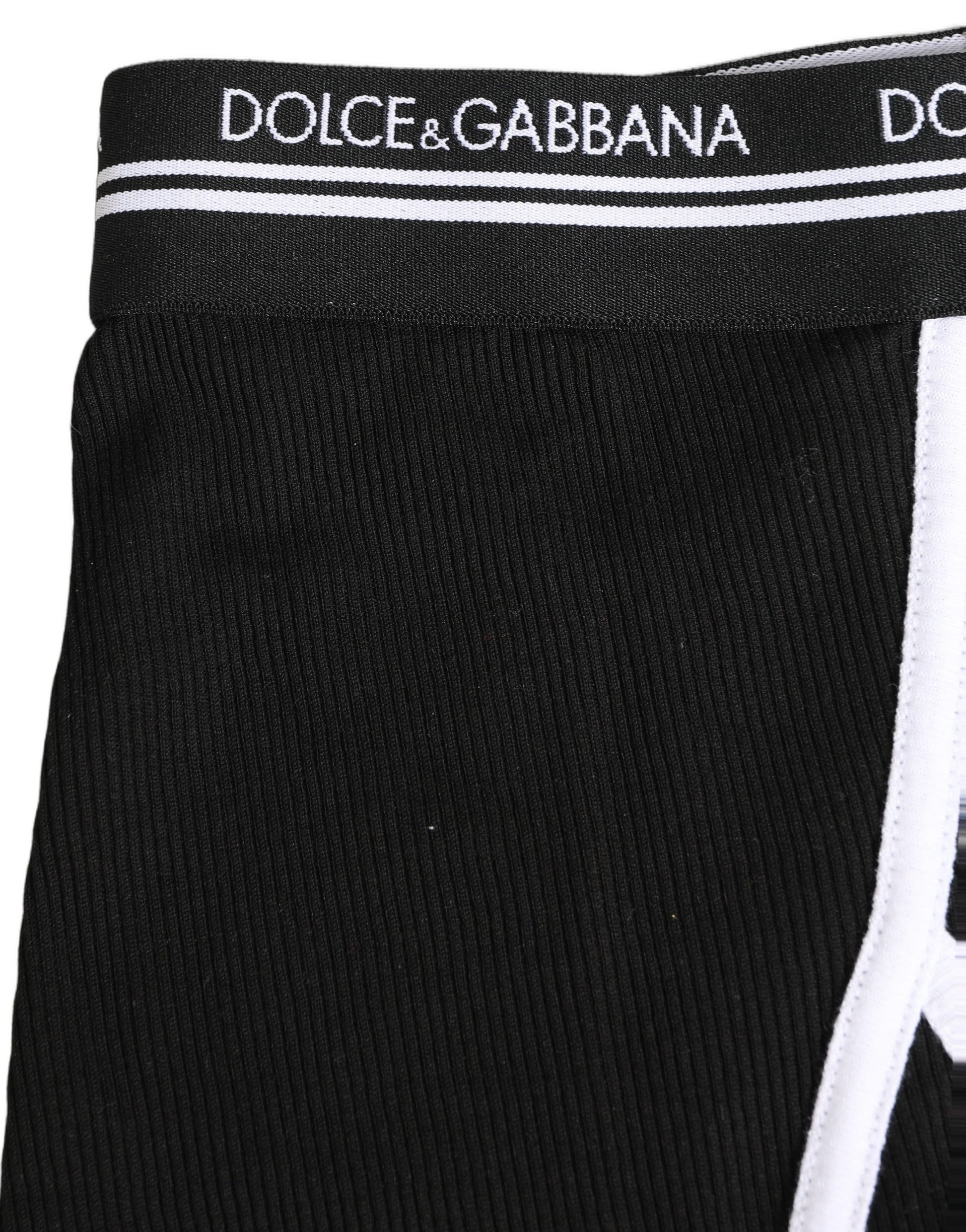 Dolce & Gabbana Black White Logo Waistband Coulotte Panty Underwear Dolce & Gabbana