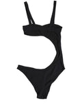 Dolce & Gabbana Black Embellished Cutout Bandeau One Piece Swimwear