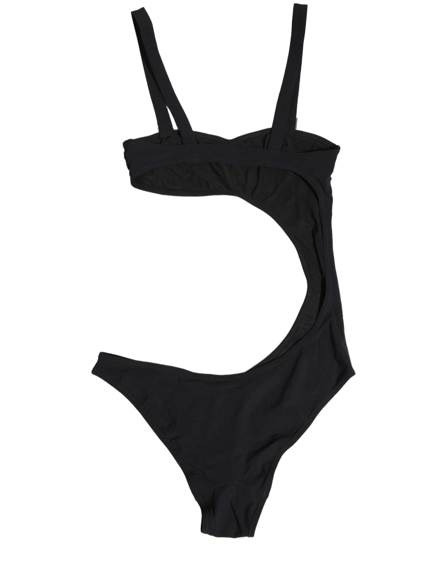 Dolce & Gabbana Black Embellished Cutout Bandeau One Piece Swimwear Dolce & Gabbana
