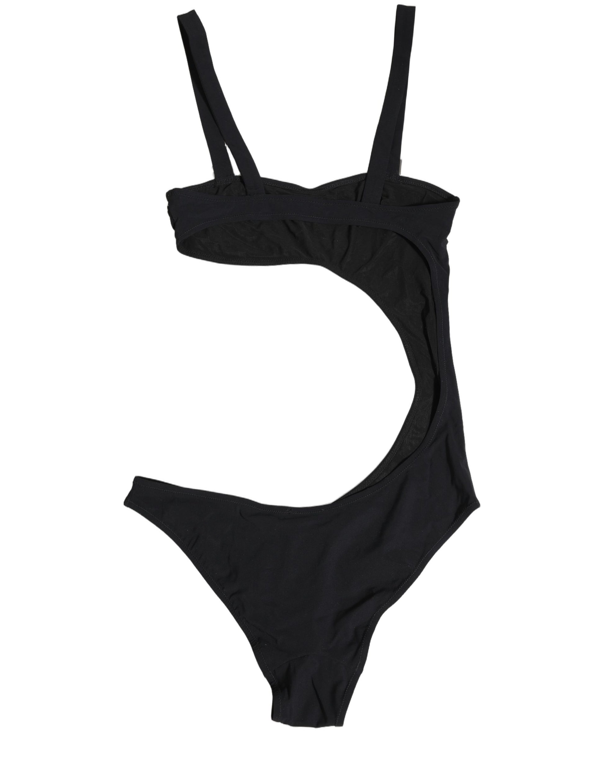 Dolce & Gabbana Black Embellished Cutout Bandeau One Piece Swimwear Dolce & Gabbana