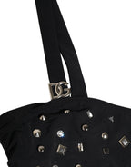 Dolce & Gabbana Black Embellished Cutout Bandeau One Piece Swimwear