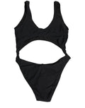 Dolce & Gabbana Black Cutout Logo One Piece Swimsuit Swimwear