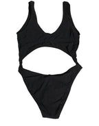 Dolce & Gabbana Black Cutout Logo One Piece Swimsuit Swimwear