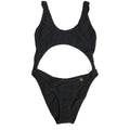 Dolce & Gabbana Black Cutout Logo One Piece Swimsuit Swimwear