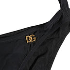 Dolce & Gabbana Black Cutout Logo One Piece Swimsuit Swimwear