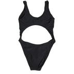 Dolce & Gabbana Black Cutout Logo One Piece Swimsuit Swimwear