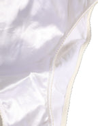 Dolce & Gabbana White Satin High-Waist Brief Logo Women Underwear