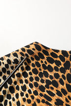 Dolce & Gabbana Brown Leopard Print Silk Sheath Midi Dress