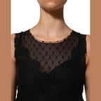 Dolce & Gabbana Black Lace Trim Sleeveless A-line Mini Dress