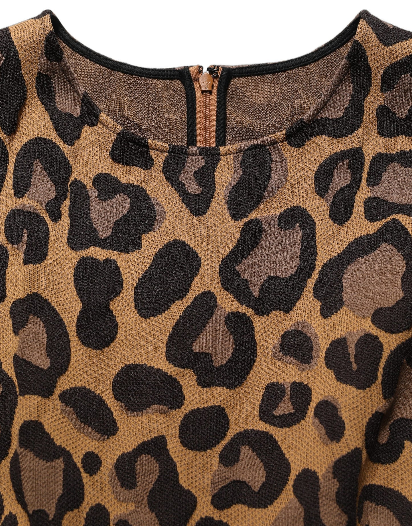 Dolce & Gabbana Brown LeopardPrint Flared A-line Mini Dress Dolce & Gabbana