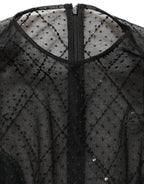 Dolce & Gabbana Black Mesh Lace Long Sleeved Maxi Gown Dress