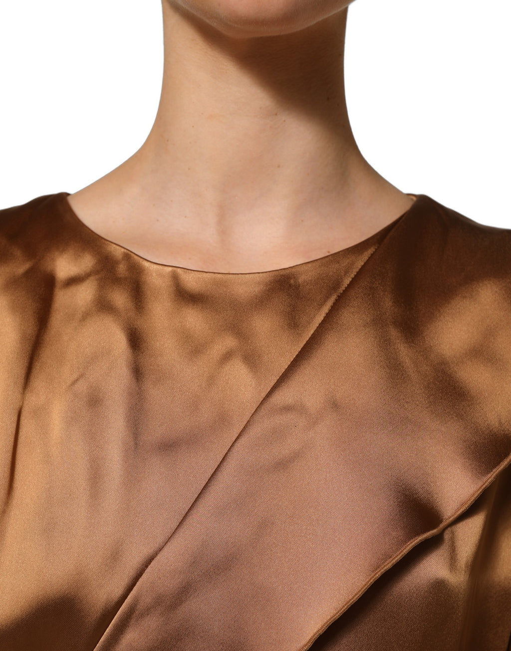 Emporio Armani brown satin acetate wrap sheath mini dress with belt, elegant and stylish for formal or evening wear.