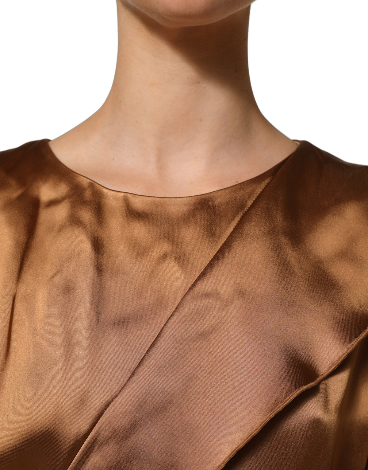 Emporio Armani brown satin acetate wrap sheath mini dress with belt, elegant and stylish for formal or evening wear.
