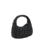 Miu Miu Black Calf Leather Bos Taurus Shoulder Bag