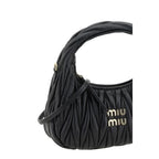 Miu Miu Black Calf Leather Bos Taurus Shoulder Bag