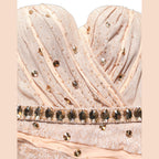 Dolce & Gabbana Nude Embellished Strapless Evening Gown Dress
