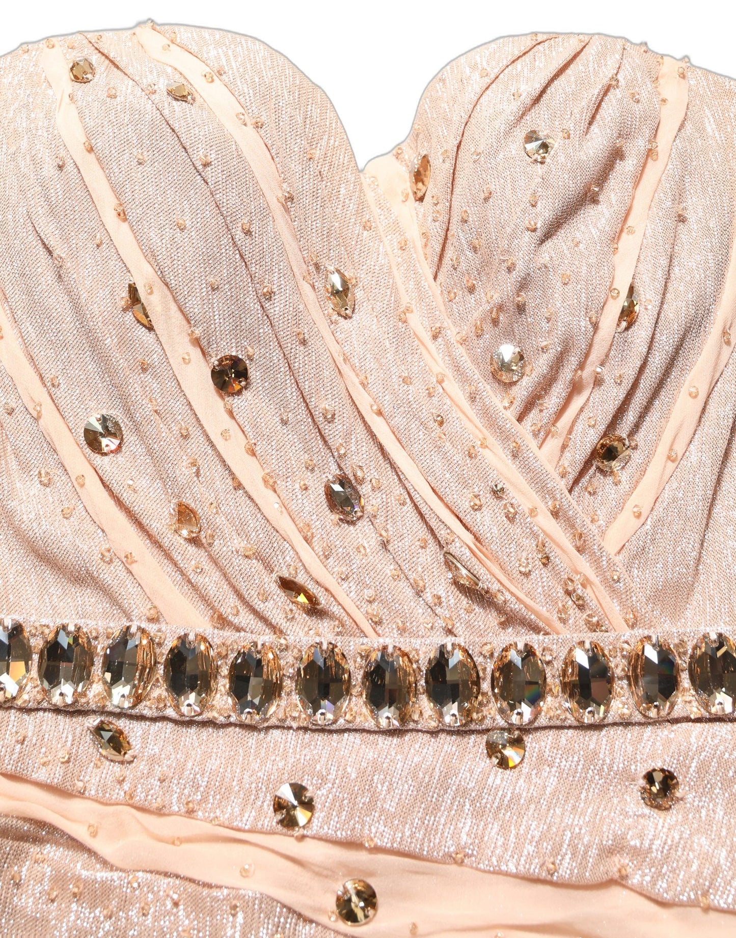 Dolce & Gabbana Nude Embellished Strapless Evening Gown Dress Dolce & Gabbana