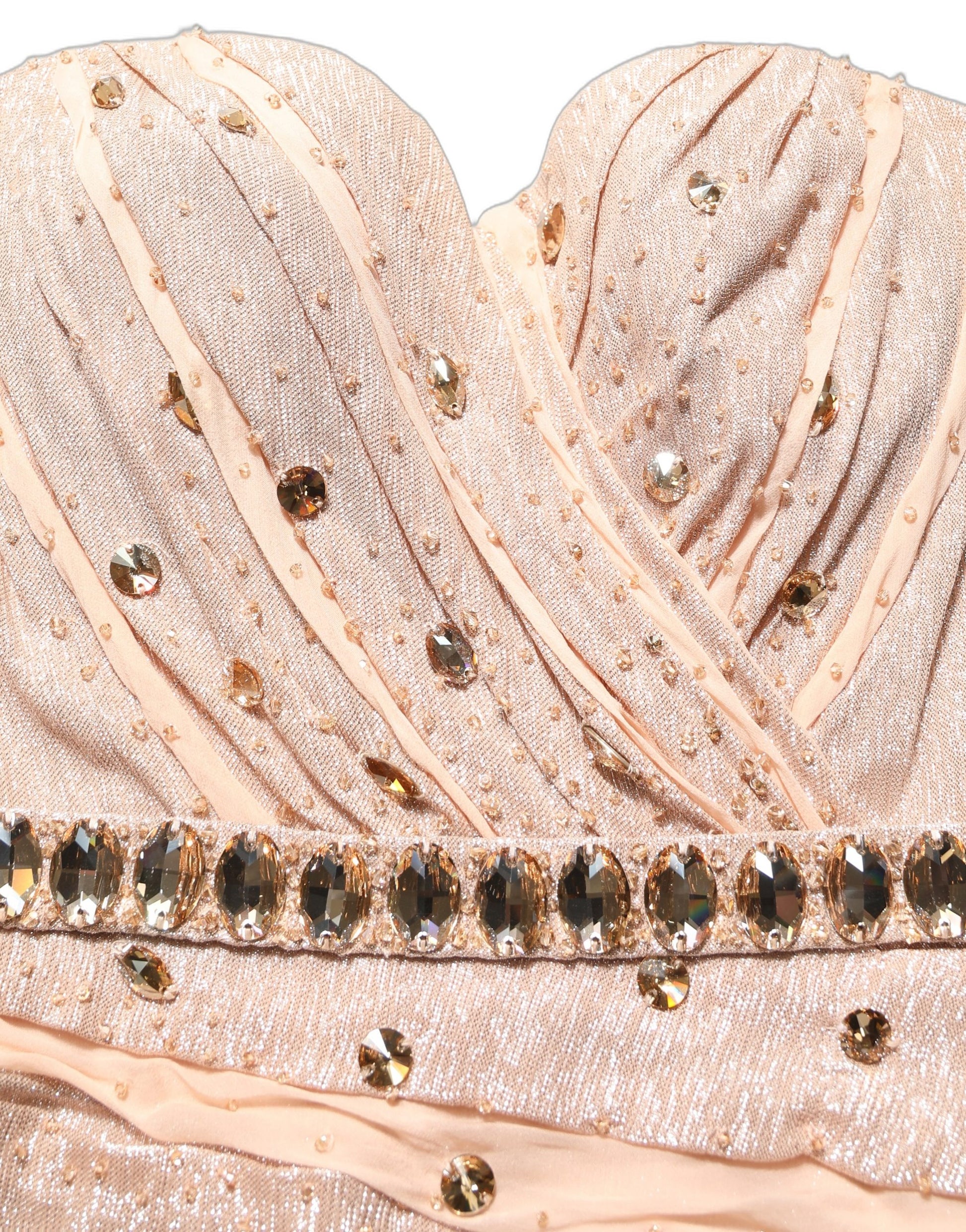 Dolce & Gabbana Nude Embellished Strapless Evening Gown Dress Dolce & Gabbana