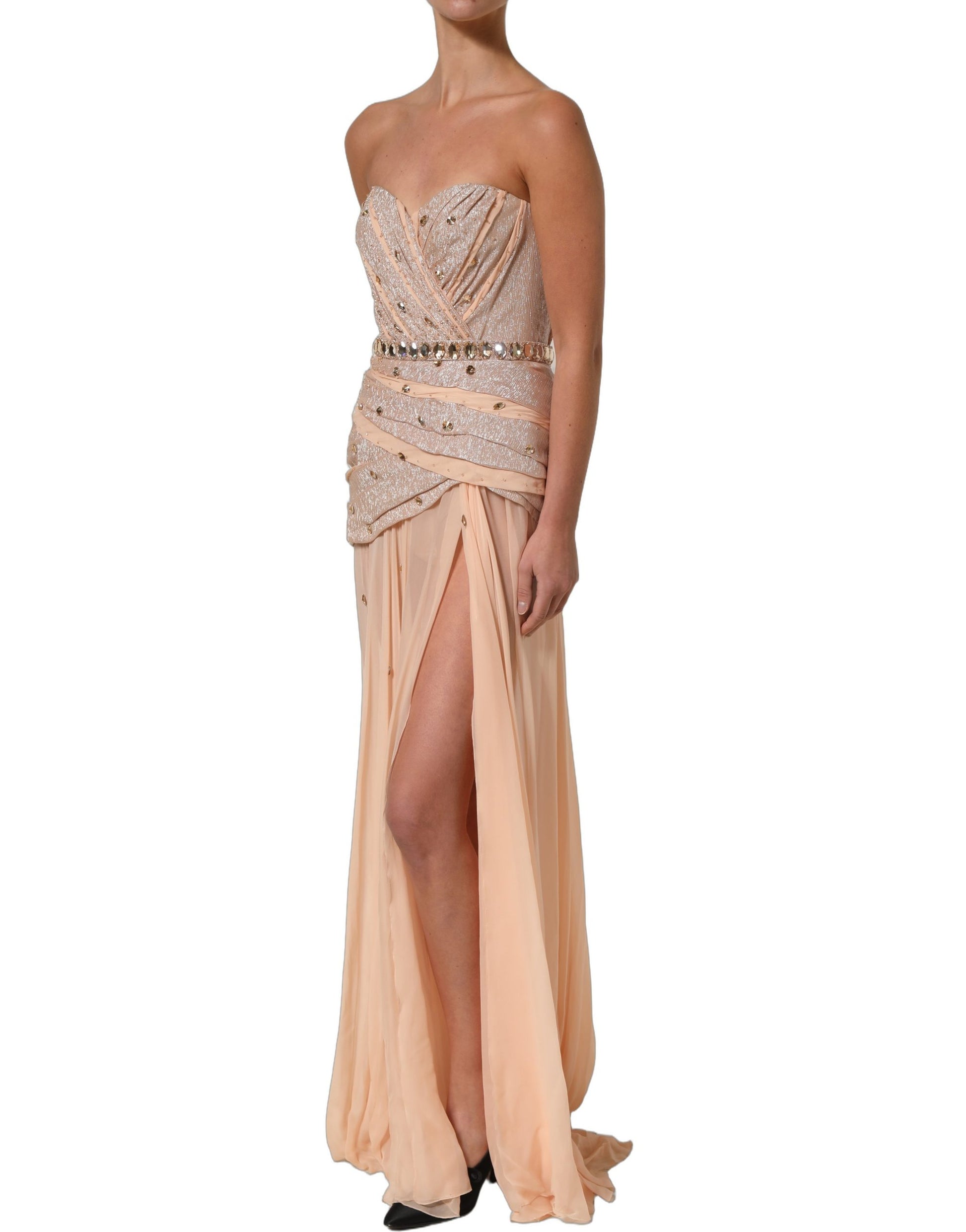 Dolce & Gabbana Nude Embellished Strapless Evening Gown Dress Dolce & Gabbana
