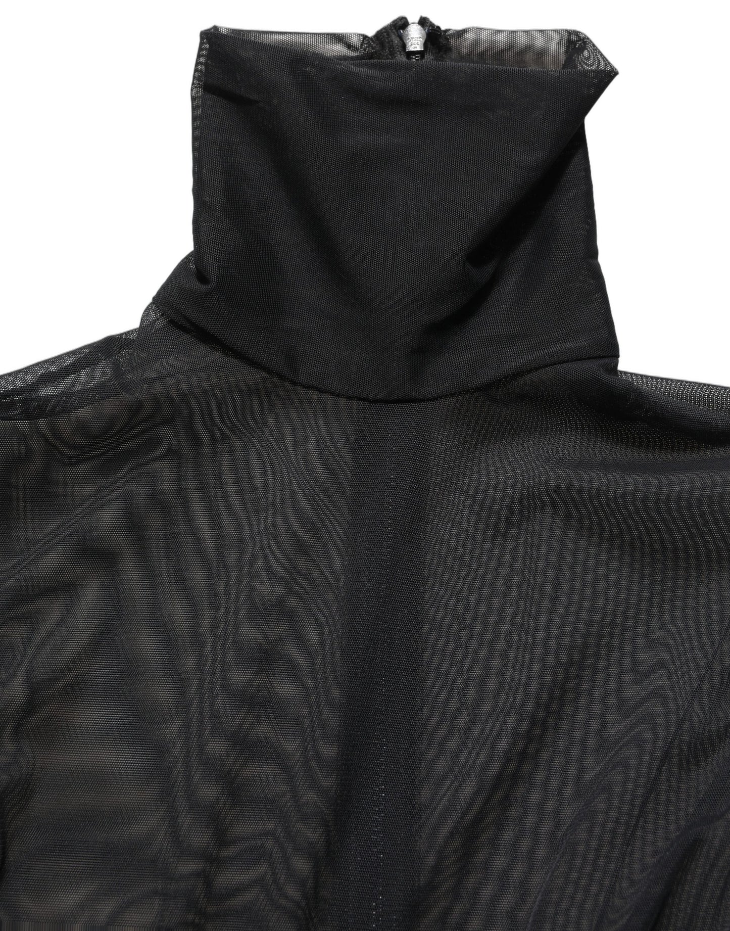 Dolce & Gabbana Black Sheer Mesh Jumpsuit Turtleneck Dress Dolce & Gabbana