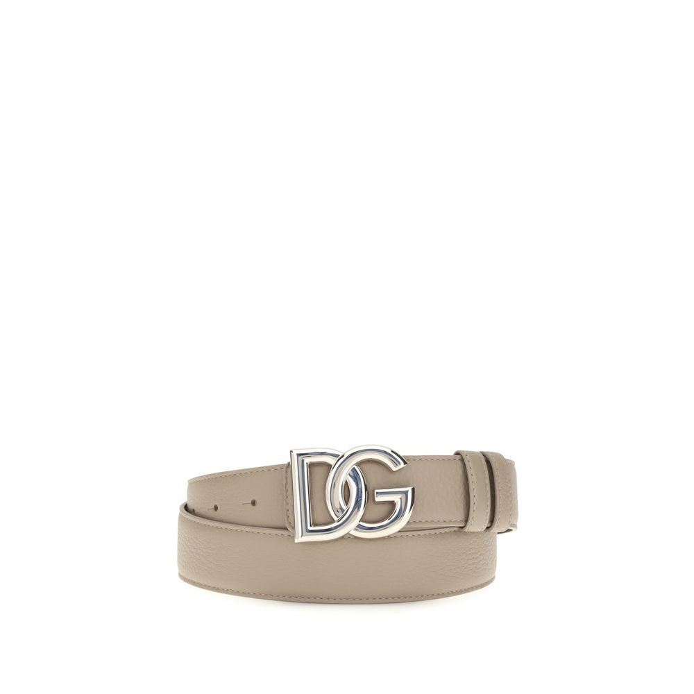 Dolce & Gabbana Gray Calf Leather Bos Taurus Regular Belt Dolce & Gabbana