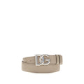 Dolce & Gabbana Gray Calf Leather Bos Taurus Regular Belt Dolce & Gabbana