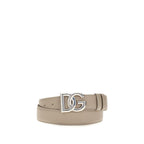 Dolce & Gabbana Gray Calf Leather Bos Taurus Regular Belt Dolce & Gabbana