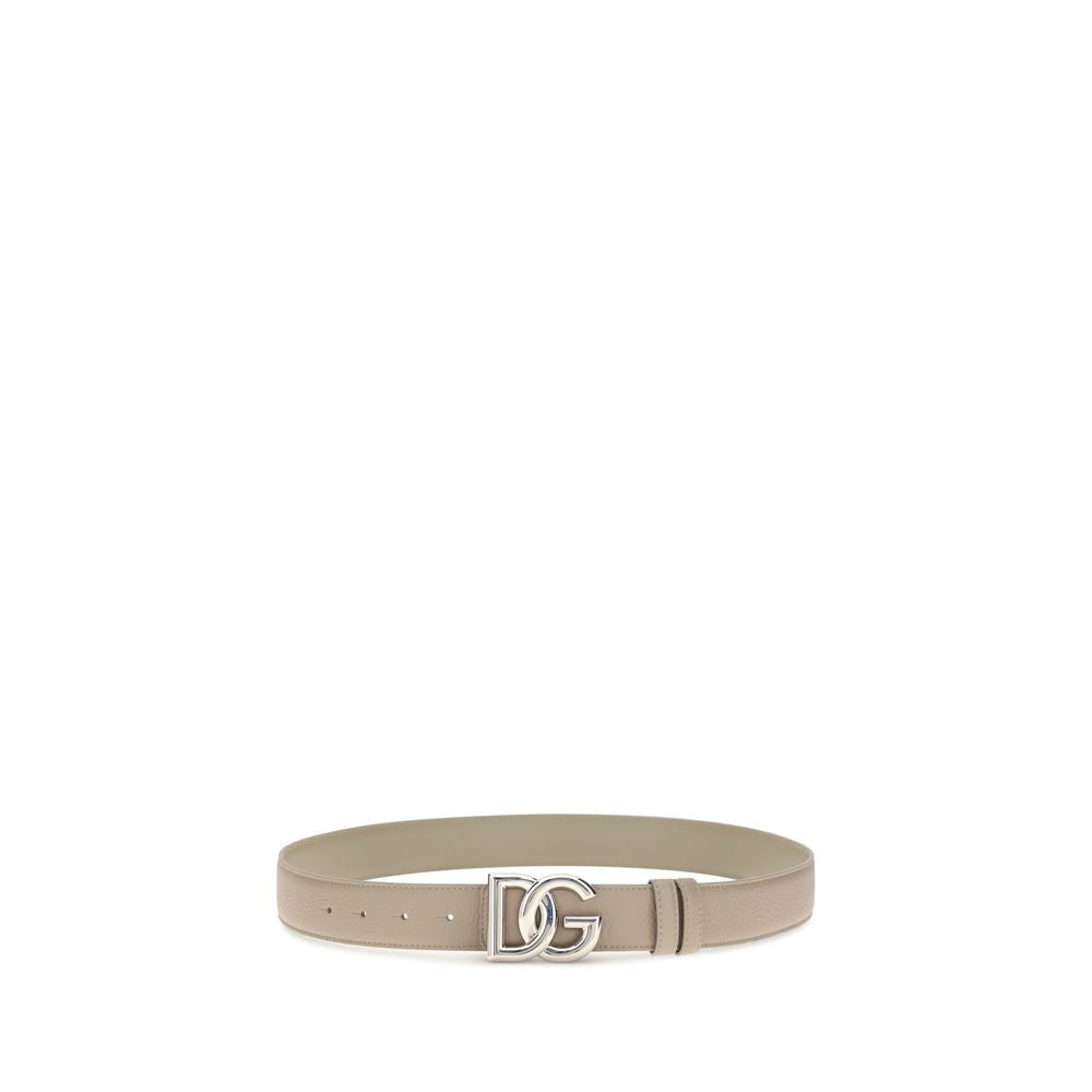 Dolce & Gabbana Gray Calf Leather Bos Taurus Regular Belt Dolce & Gabbana