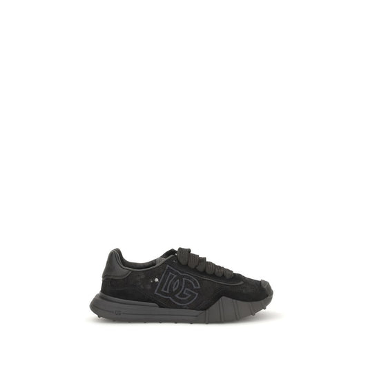 Dolce & Gabbana Black Calf Leather Bos Taurus Chunky Sneakers Dolce & Gabbana