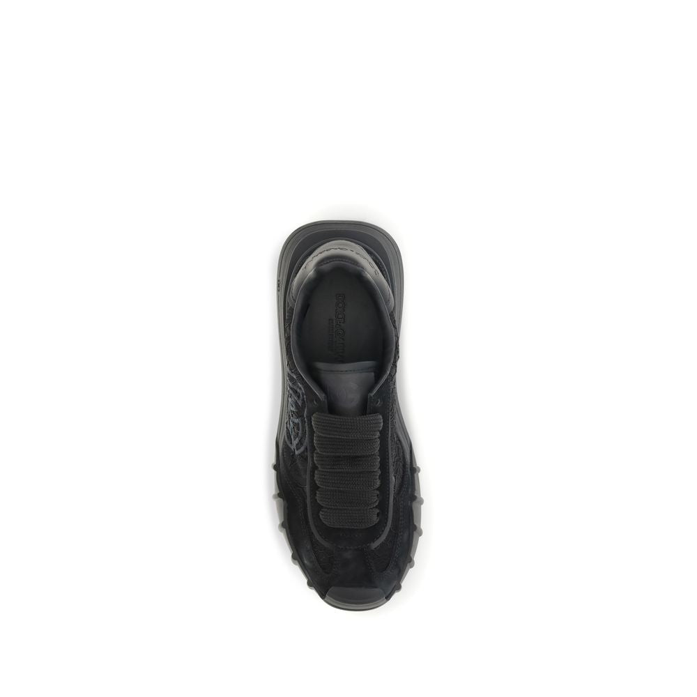 Dolce & Gabbana Black Calf Leather Bos Taurus Chunky Sneakers Dolce & Gabbana