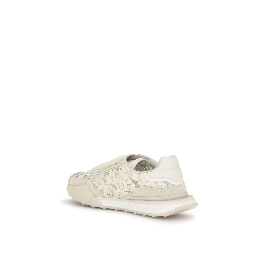 Dolce & Gabbana Beige Calf Leather Bos Taurus Sneakers Dolce & Gabbana