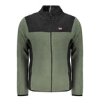 Green polyester men's sweater from Norway 1963 featuring a classic crew neck and textured knit design.