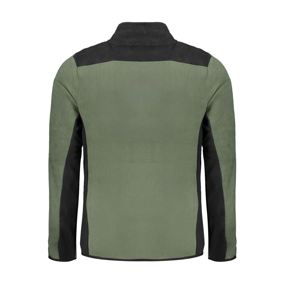 Norway 1963 green polyester men's sweater with a crew neckline and ribbed cuffs and hem, casual and comfortable style.