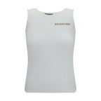 Balenciaga White Cotton Tank Tops