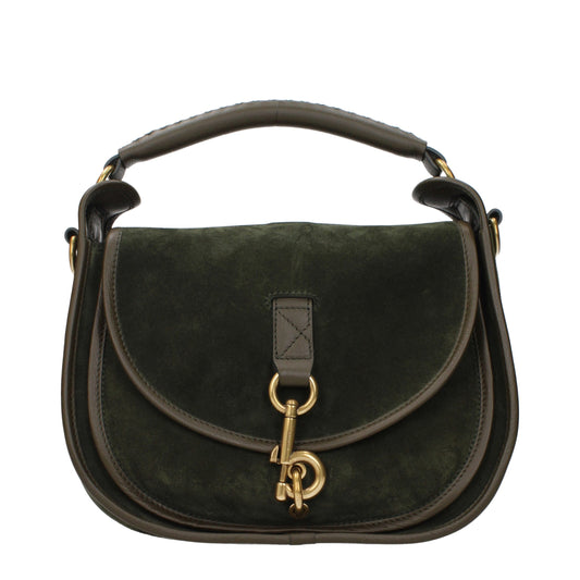 Burberry Green Leather Handbag Burberry