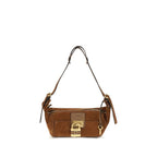 Chloé brown calf leather Bos Taurus shoulder bag with sleek design and gold-tone hardware, featuring a spacious interior and adjustable strap.
