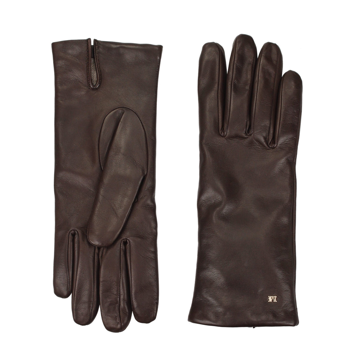 Max Mara Brown Leather Gloves Max Mara