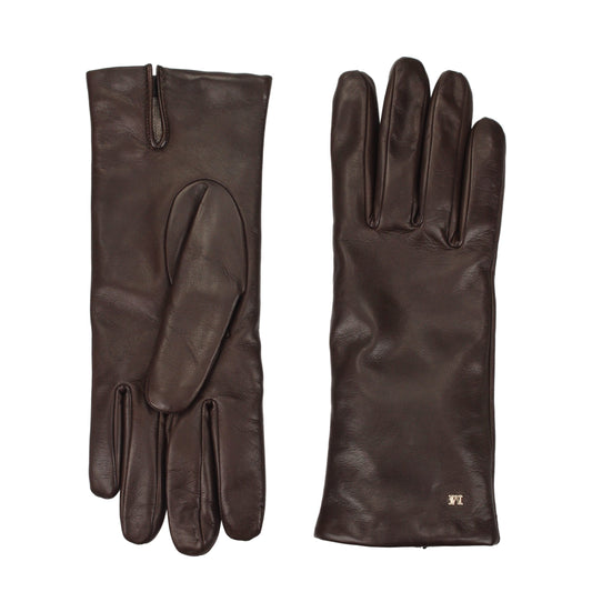 Max Mara Brown Leather Gloves Max Mara