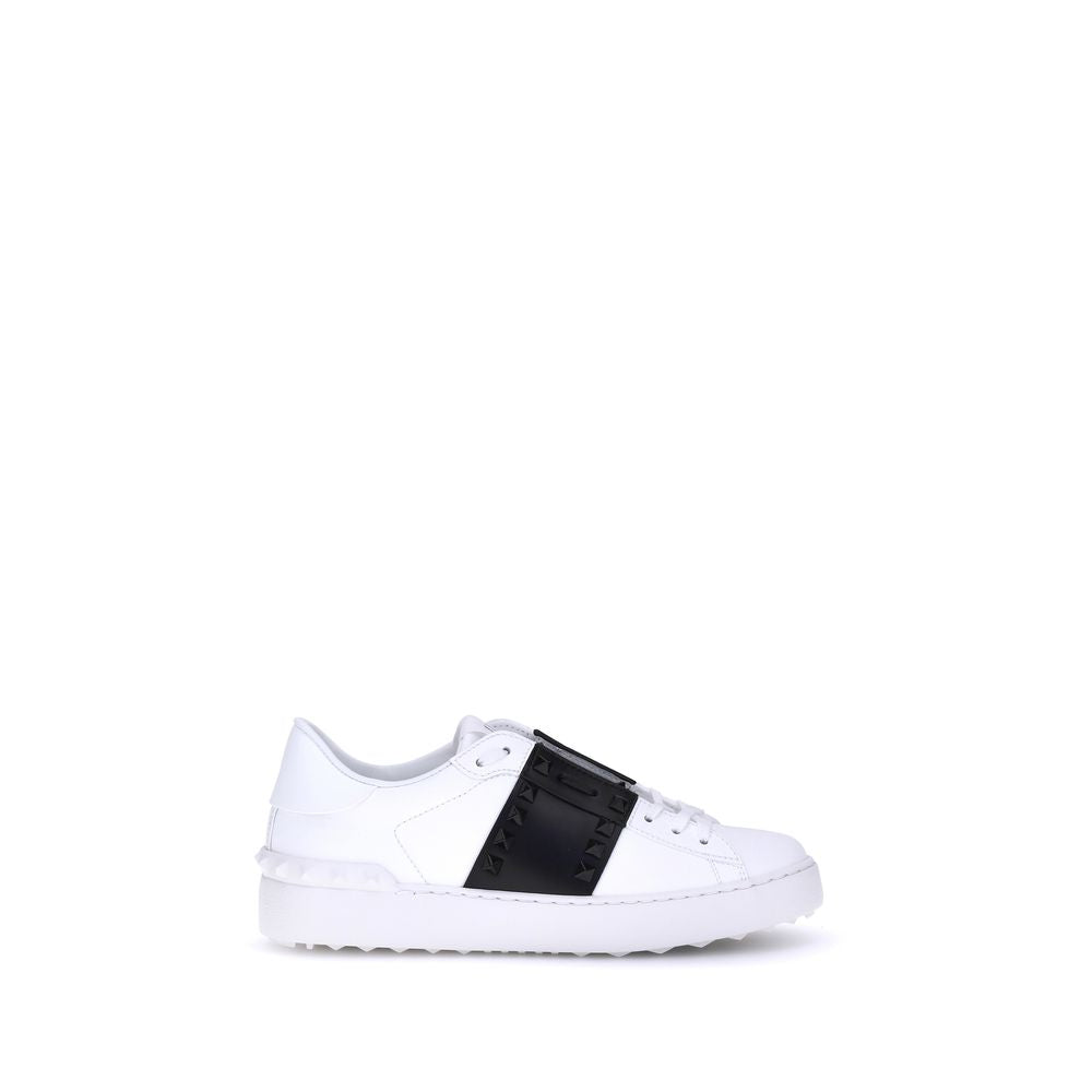 Valentino Garavani White Calf Leather Bos Taurus Low Top Sneakers - Eljoys Fashion 