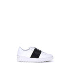 Valentino Garavani White Calf Leather Bos Taurus Low Top Sneakers - Eljoys Fashion 