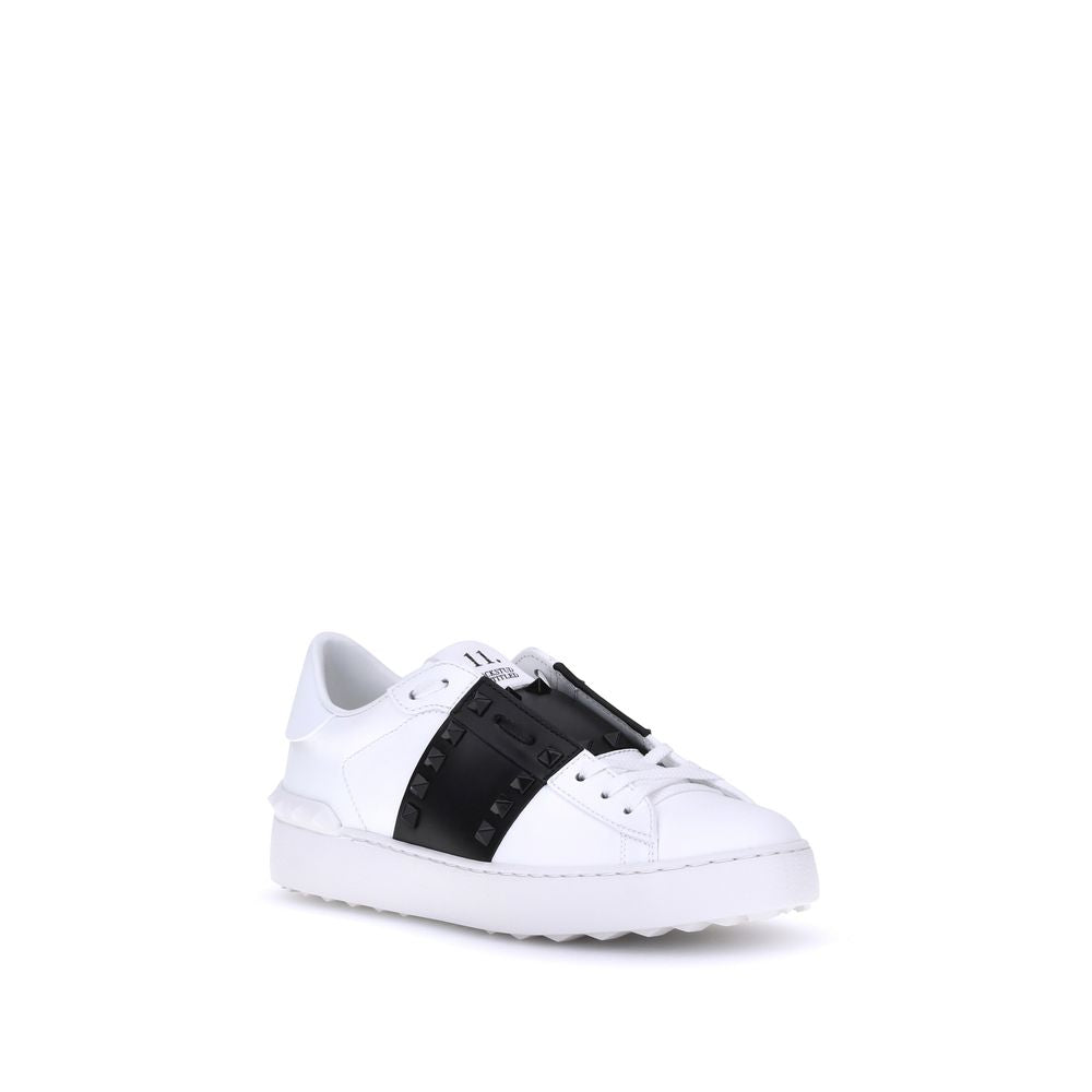 Valentino Garavani White Calf Leather Bos Taurus Low Top Sneakers - Eljoys Fashion 