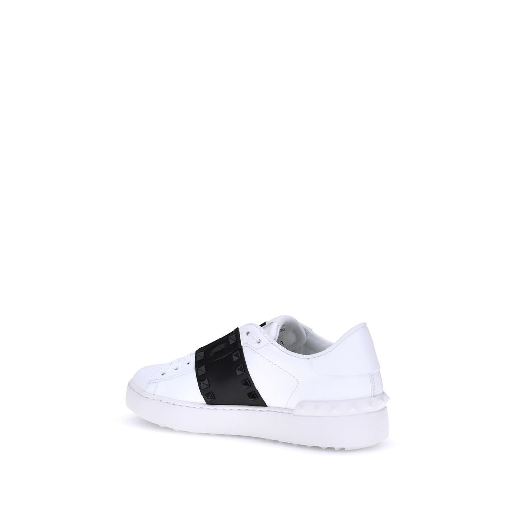 Valentino Garavani White Calf Leather Bos Taurus Low Top Sneakers - Eljoys Fashion 