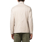 Herno beige polyamide full-length jacket with a sleek design and full sleeves, ideal for stylish, lightweight outerwear.