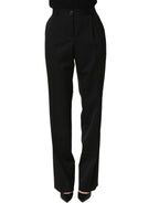 Dolce & Gabbana Black High Waist Straight Dress Trouser Pants